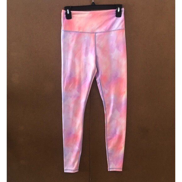 ZYIA Active Leggings Women’s Size 4 Pink Marble Tie-Dye High Waist Yoga Running - Picture 3 of 10